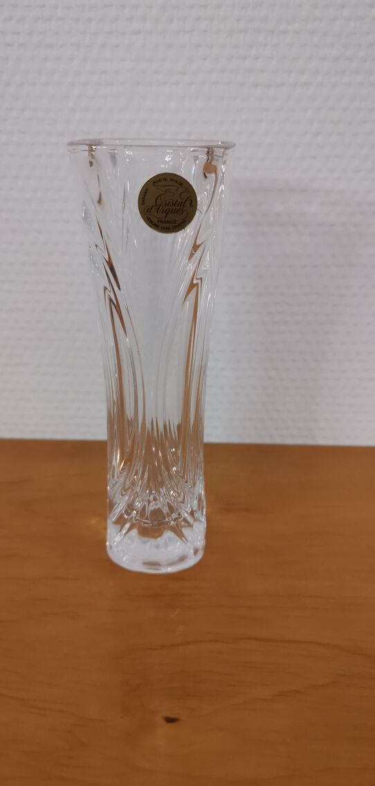 Vase en cristal d'Arques "châtelet" déco vintage 17cm | Selency