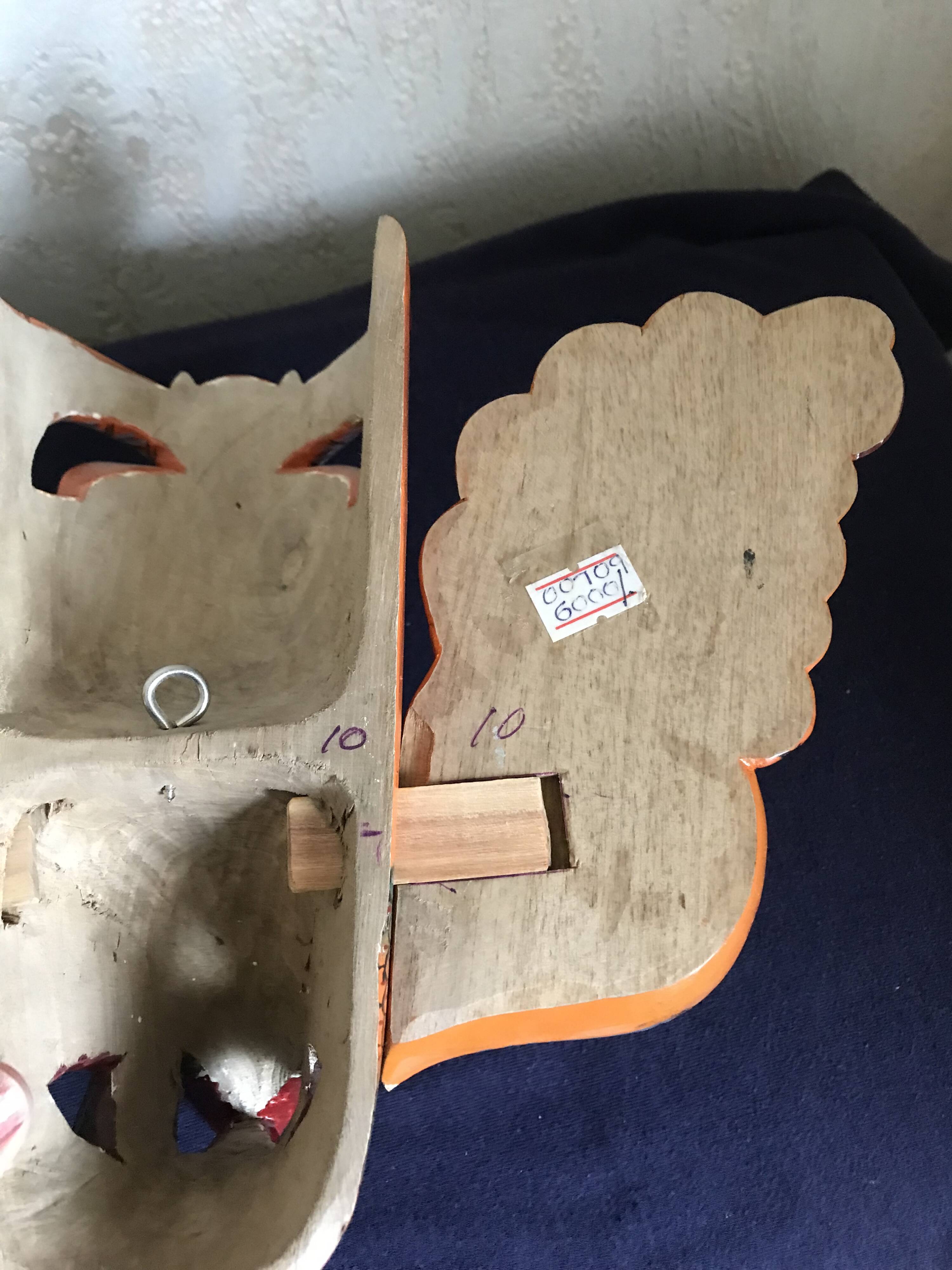 Wooden triptych mask