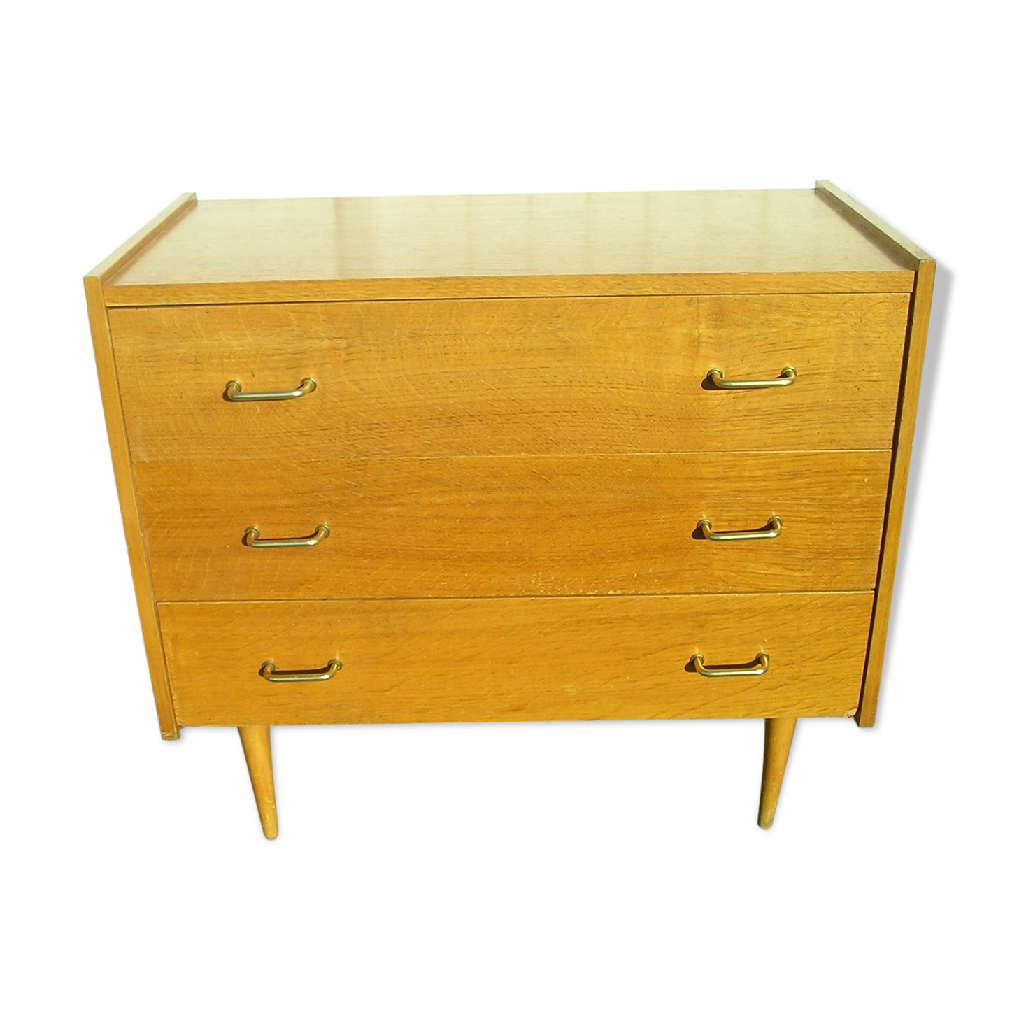 Convenient 3-drawer oak veneer 1970