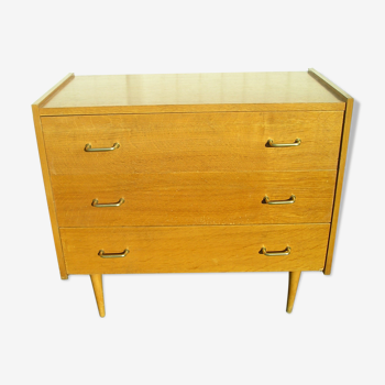 Convenient 3-drawer oak veneer 1970