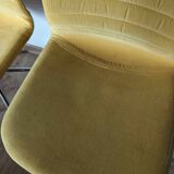 Set of 2 mustard chairs with chrome legs Made in Italy