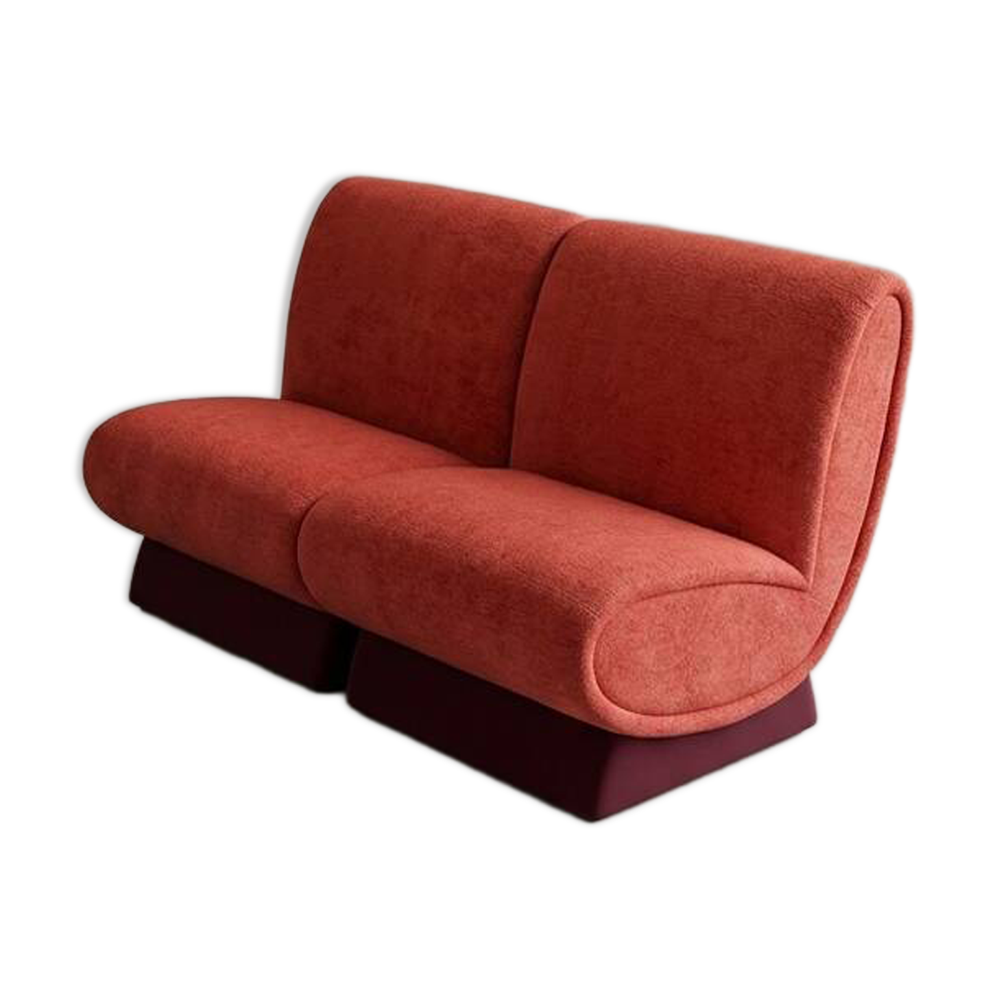 Brick Red Sofa — Sculpted Silhouette