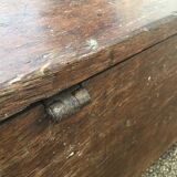 Old solid oak chest early XVIII Brutalist