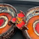 Vintage 1970s glazed ceramic trinket tray