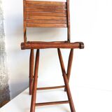 Chaise ancienne pliante 2 positions en bois latté