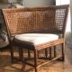 Rattan dining table with chairs (80s)