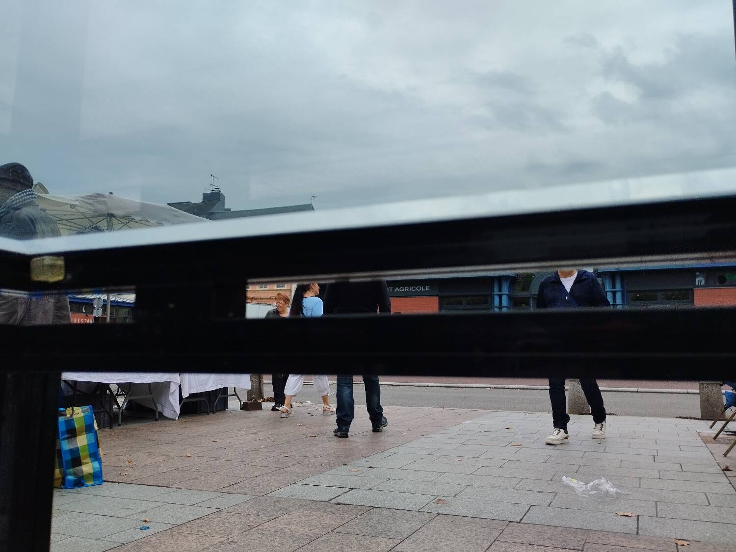 Old console with vintage glass top