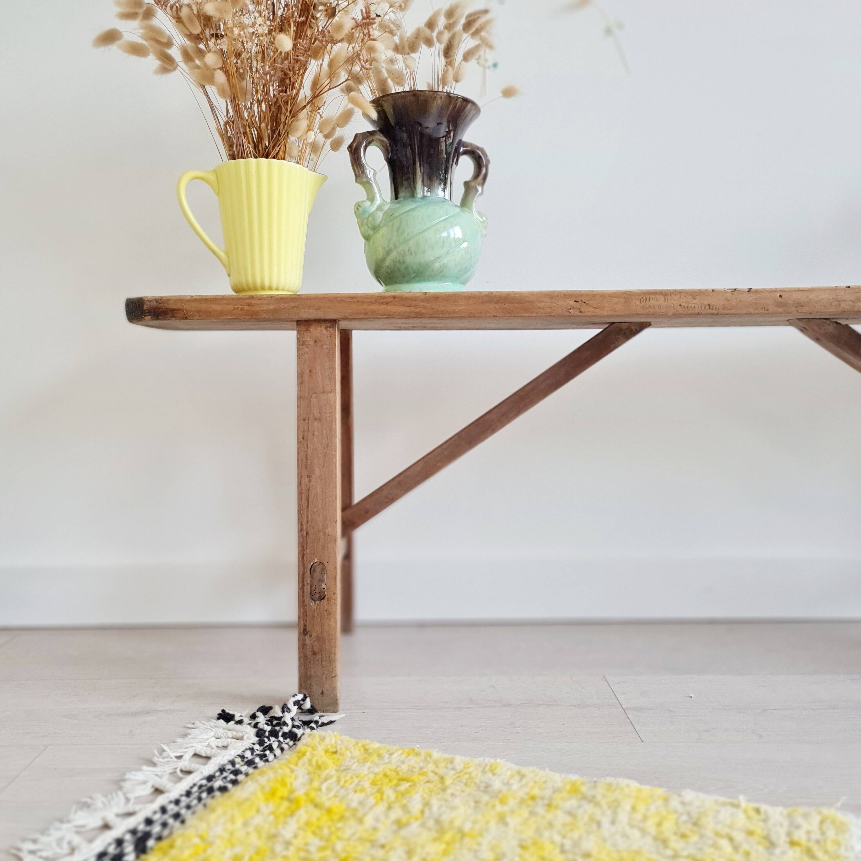 Antique wooden farm bench