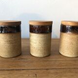 Set of 3 sandstone spice pots
