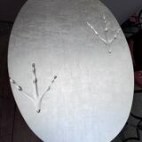 Sculptural table Traccia Merret Oppenheim silver edition Cassina