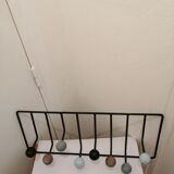 Vintage wall coat rack 8 balls