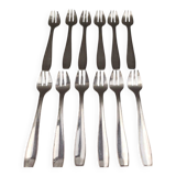 Christofle Atlas - 12 silver-plated oyster forks in very good condition.