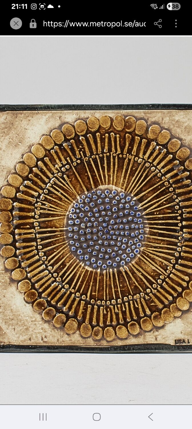 Lisa Larson tile series Unik "Sunflower" - Gustavsberg