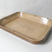large old vintage Emile Henry glazed stoneware oven dish