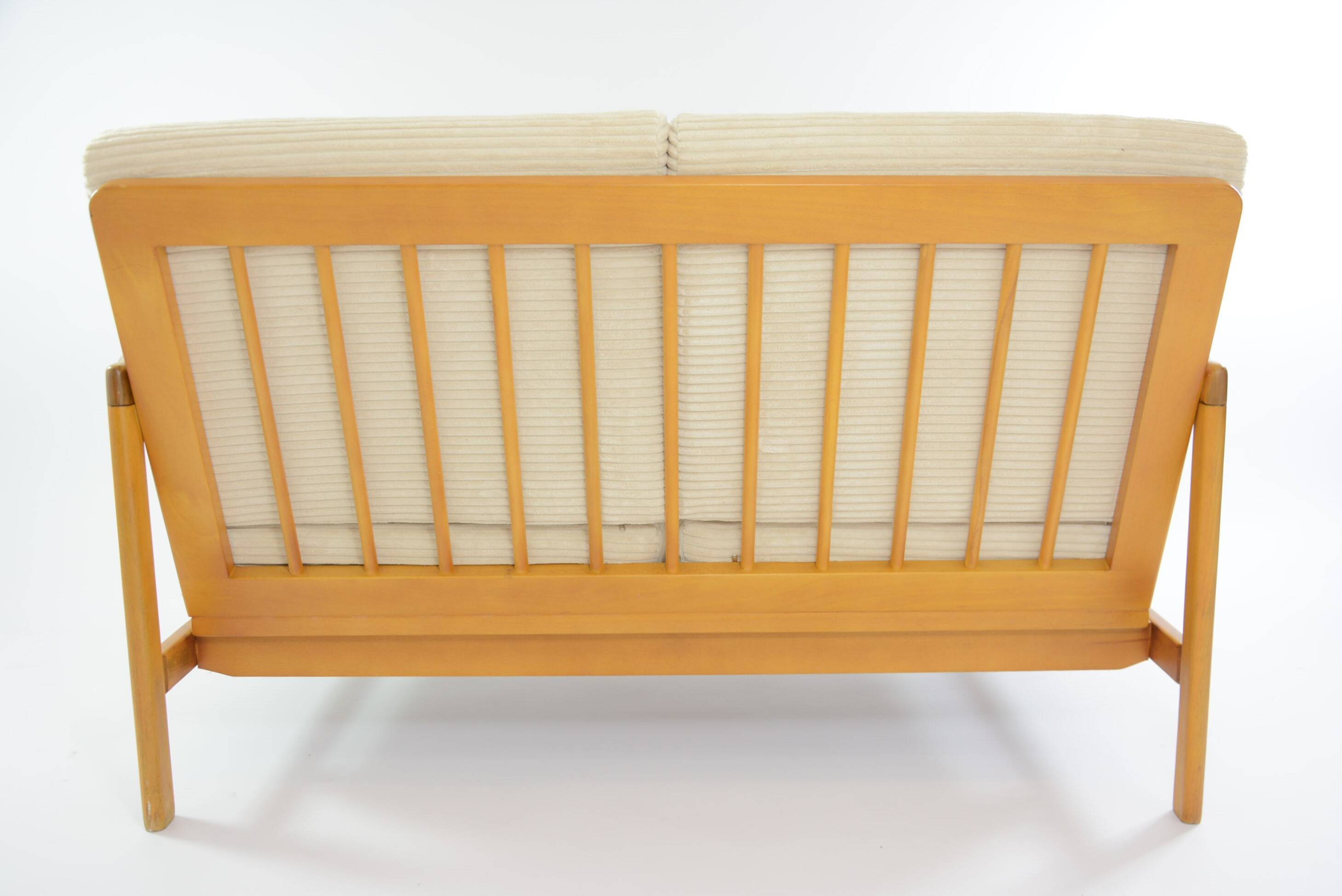 Cream corduroy 2-seater bench seat