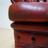 Vintage English Leather Dellbrook Chesterfield Club Chair