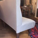 Reupholstered vintage restaurant bench