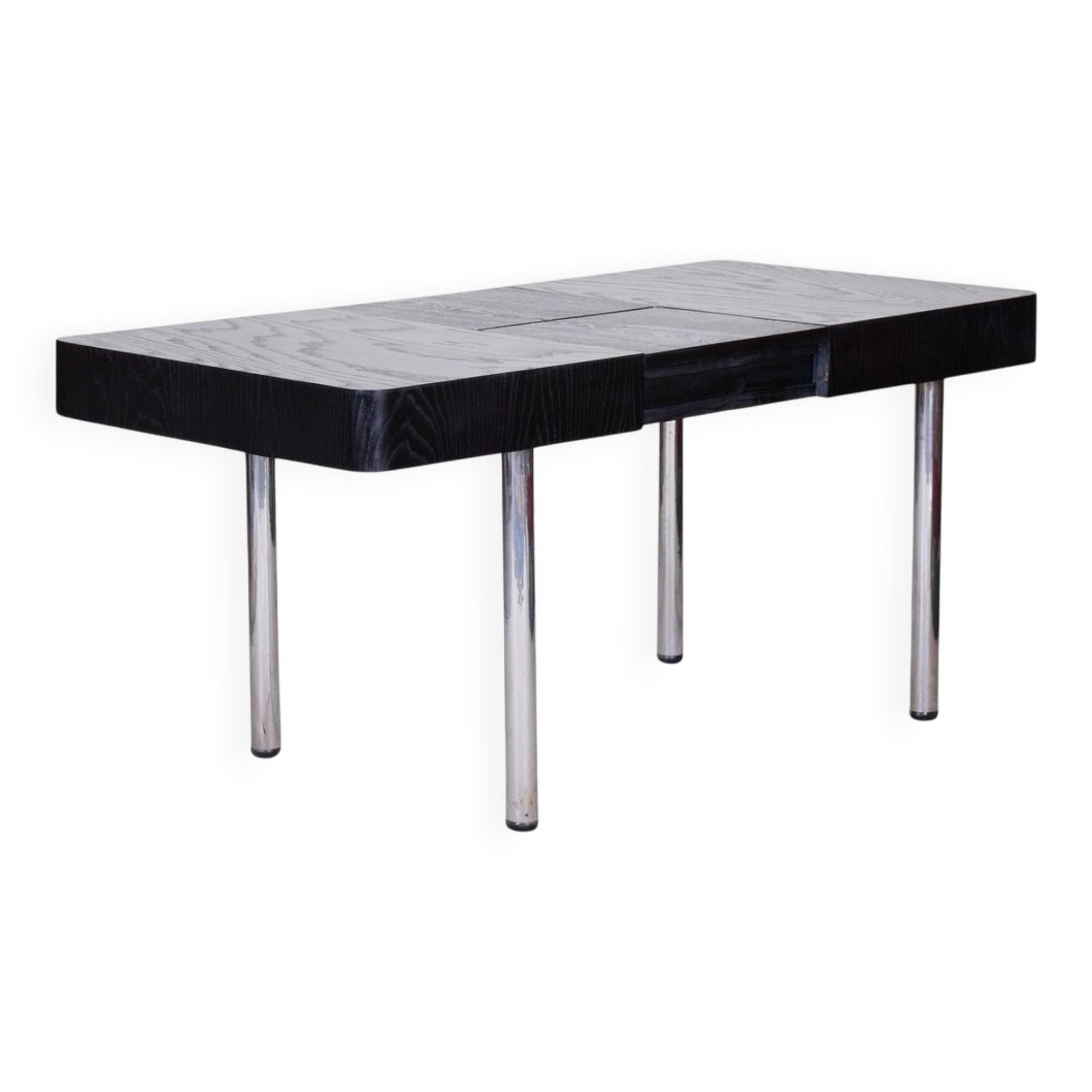Czech Bauhaus Extendable Dining Table in Oak Veneer, 1930s