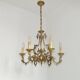 Large Antique French Art Nouveau Acanthus 6-Light Bronze Cage Candlestick