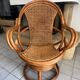 Vintage rattan and cane swivel armchair (1970s/80s) -