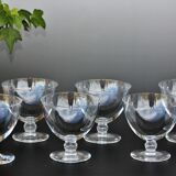 Series of 6 Art Deco crystal wine glasses from Baccarat model Gilbert