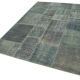 Handwoven oriental overdyed 170 cm x 240 cm grey patchwork carpet