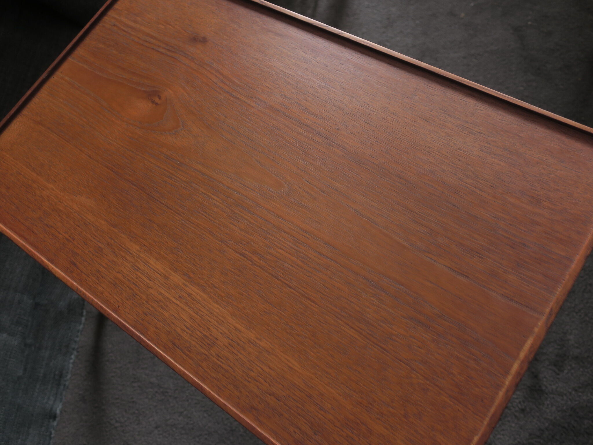 Danish teak and aluminium adjustable wine table, 1960s