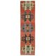 Vintage Turkish Hand-Knotted Wool Cotton Red Runner Rug 81x340