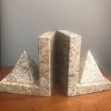 Pair of marble pyramid bookends