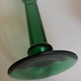 XXL tulip candle holder in blown green glass from the 1960s