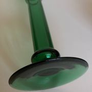 XXL tulip candle holder in blown green glass from the 1960s