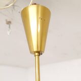 Midcentury brass and opaline ceiling lamp by Hans-Agne Jakobsson, Sweden, 1950s.