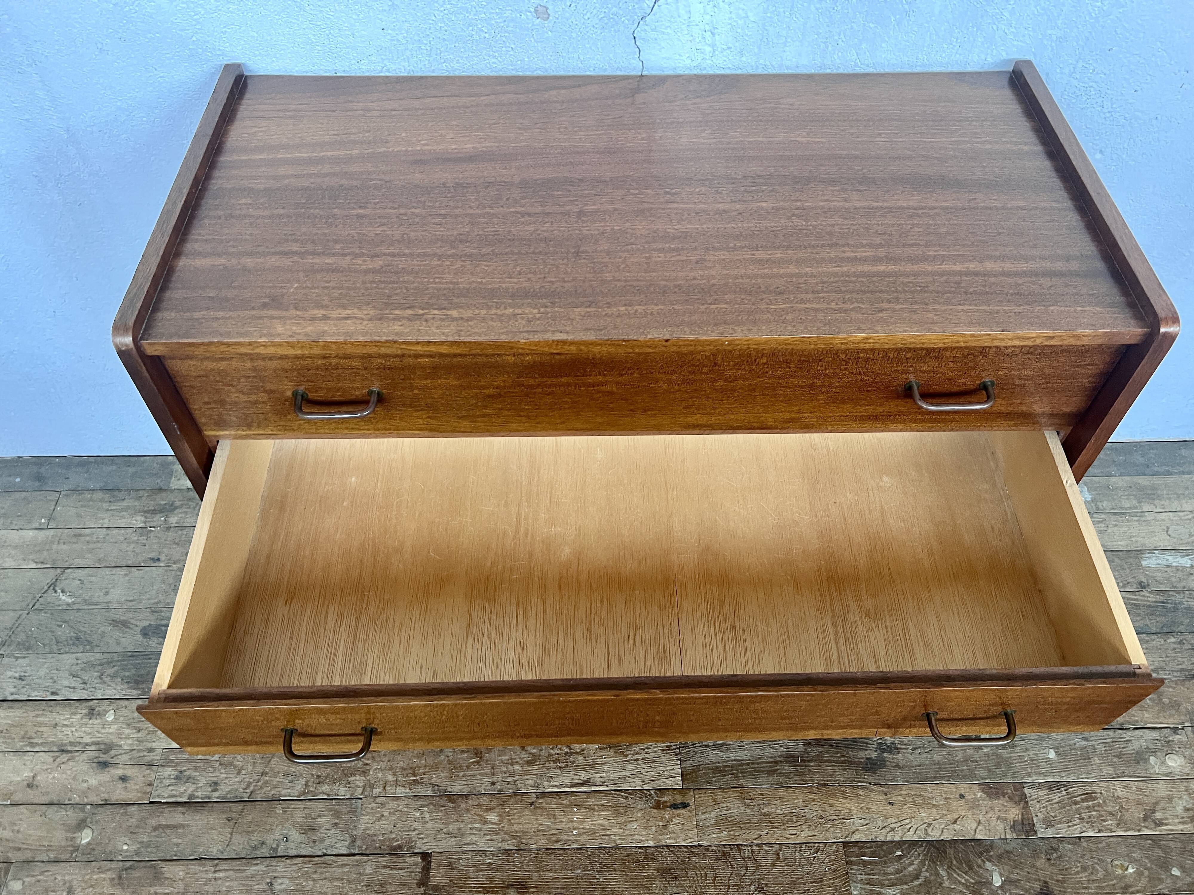 Vintage chest of drawers compass feet 1960 teak