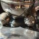 Set of 2 chrome Swedish chandeliers, 1960s style.