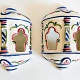 2 Vintage ceramic wall lights