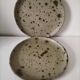 Set of two pyrite stoneware plates - natural mineral tones