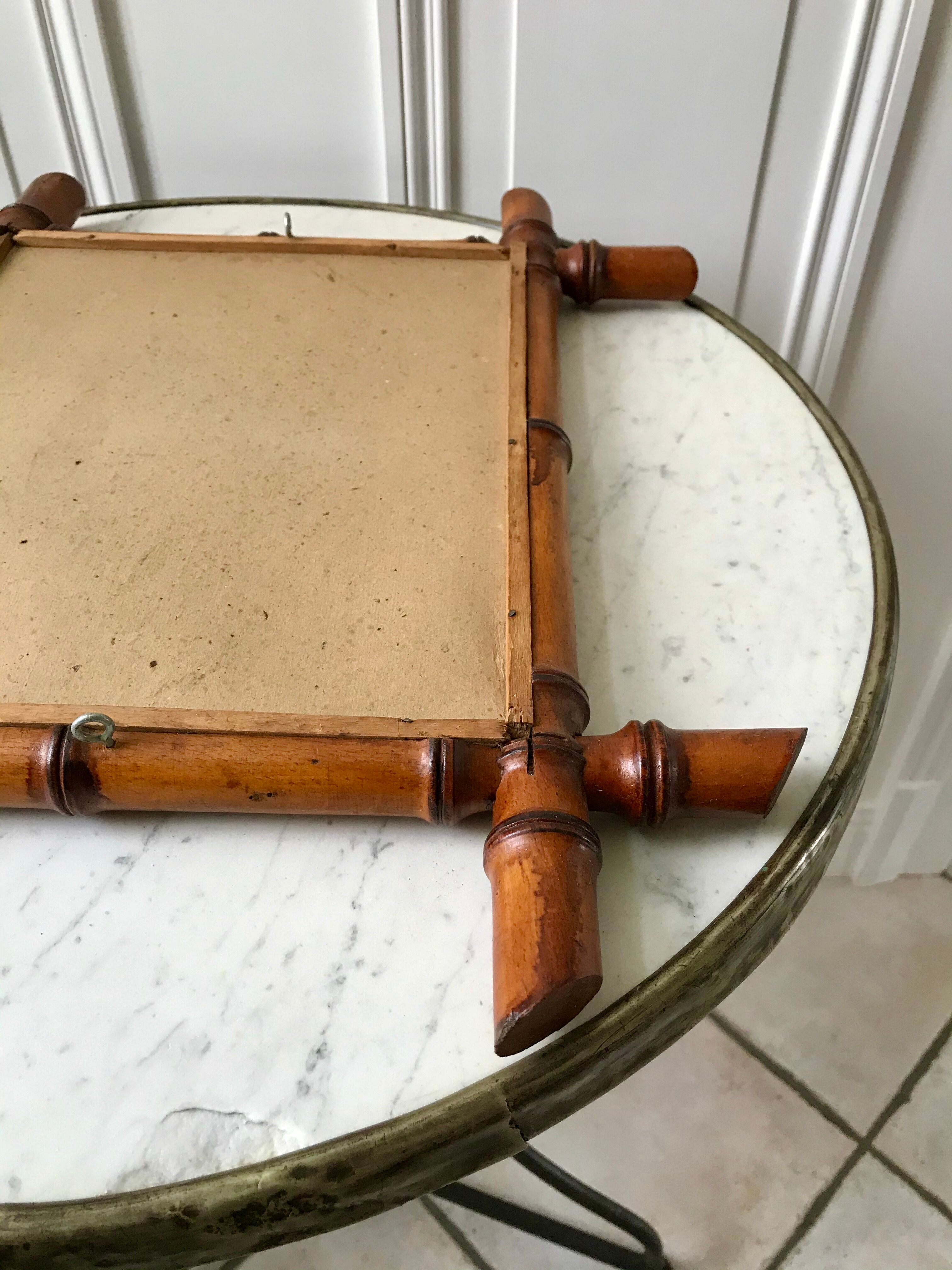 Wooden barber mirror Bamboo style 20-30s