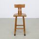 Lot de 4 tabourets de bar vintage en bois