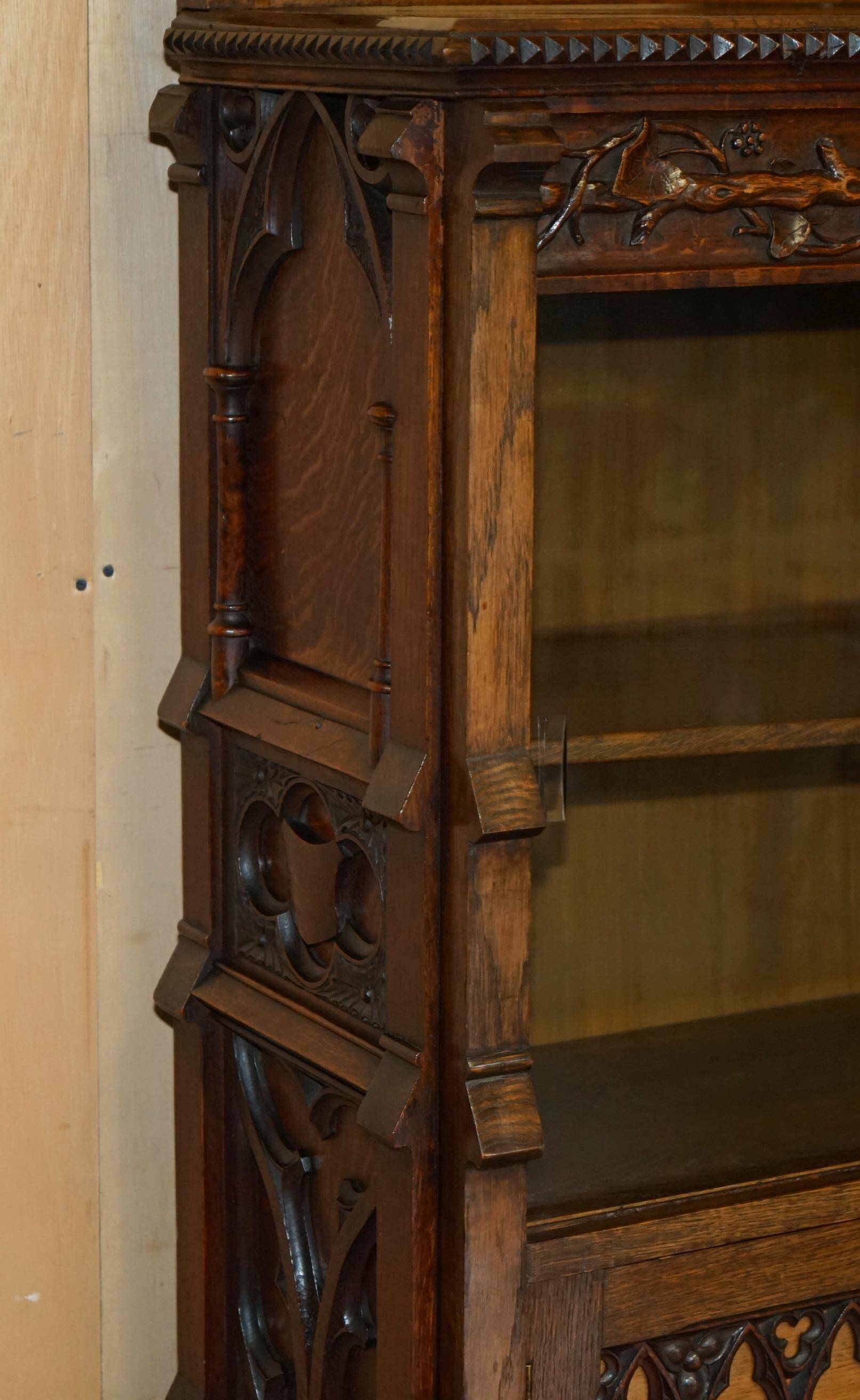 Gothic Revival library hand-carved by Pugin