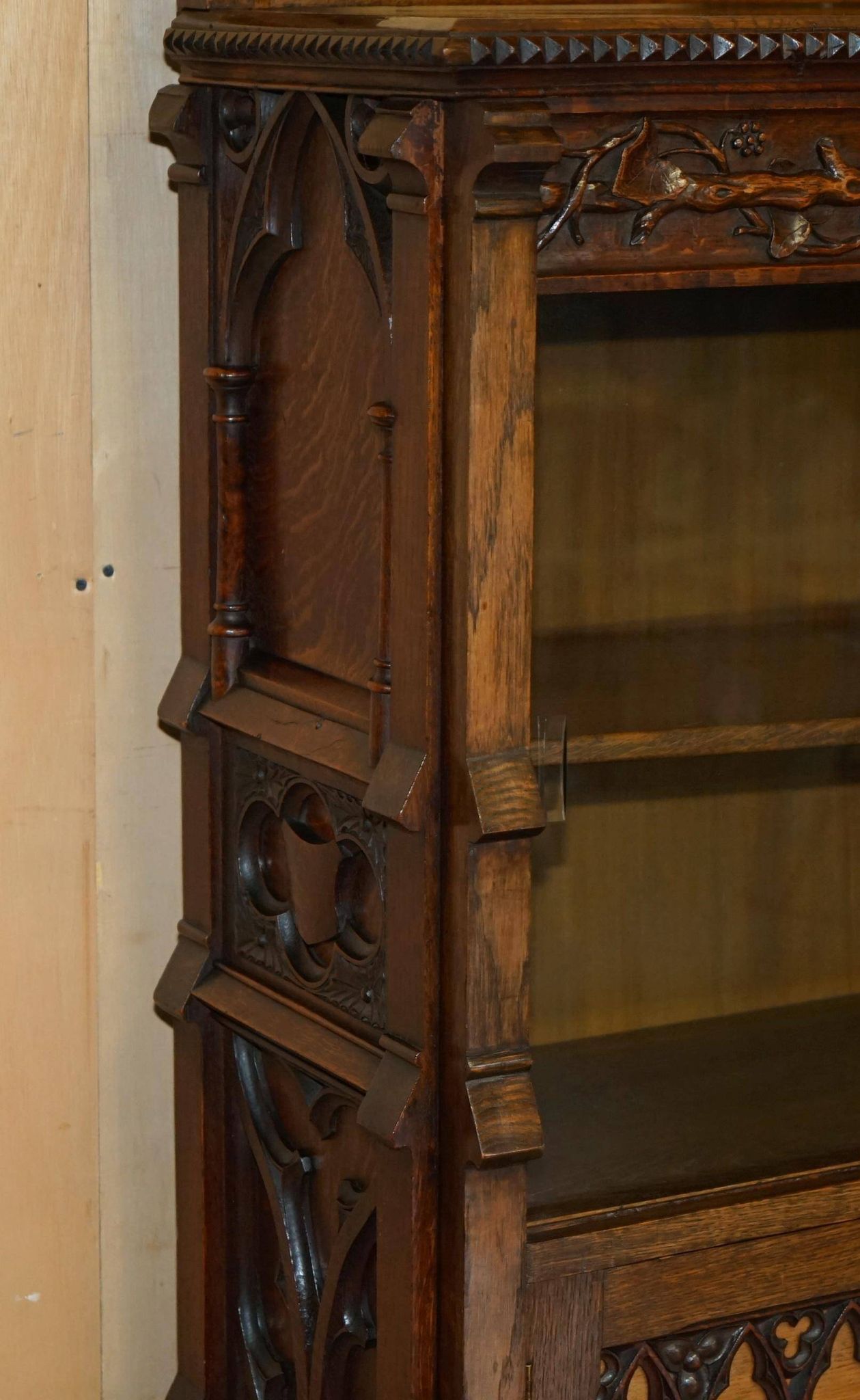 Gothic Revival library hand-carved by Pugin