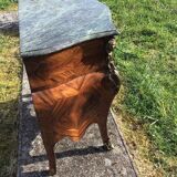 Louis XV style 3-drawer chest of drawers in wood and marble marquetry