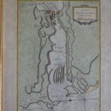 Martigues pond Old geographical map 18th century engraving 1764 by Bellin