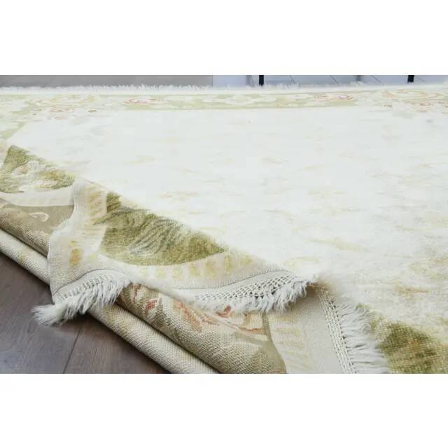 Vintage Turkish Oushak Handmade Wool Cotton Tan Area Rug 235x240