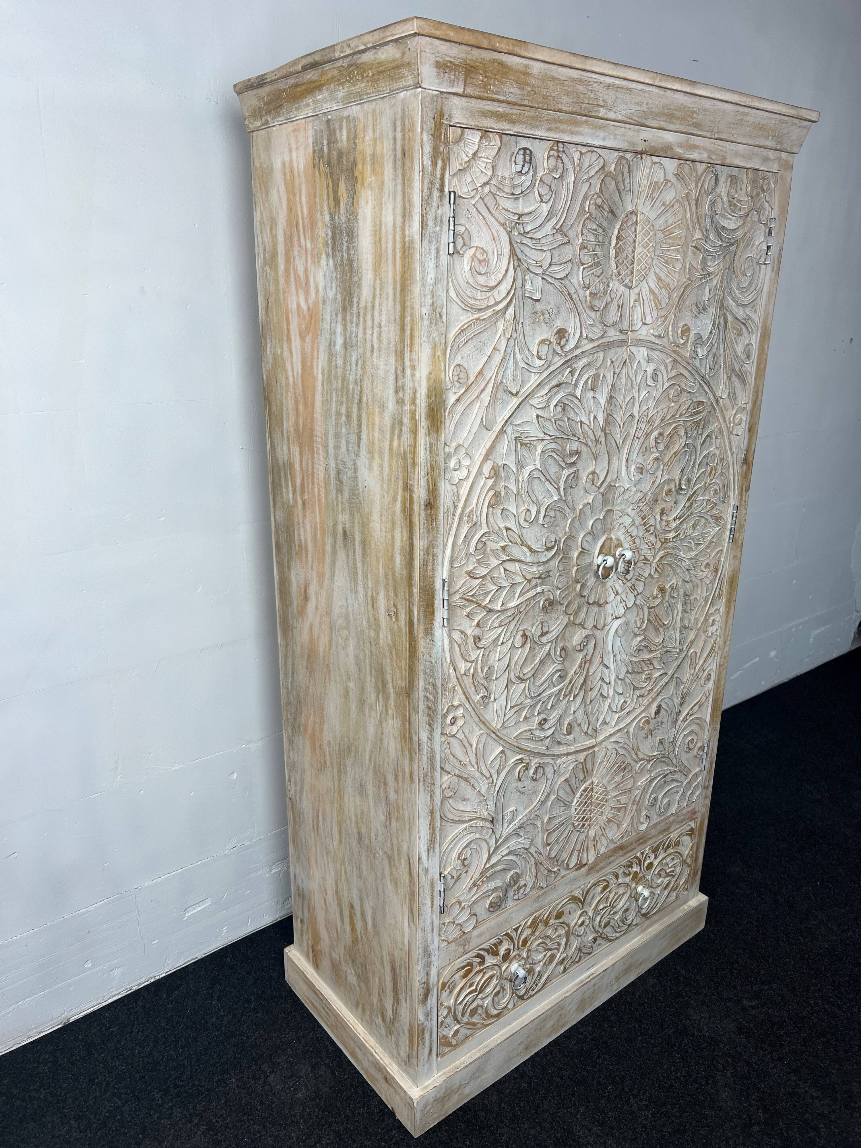 Antique white wooden cabinet