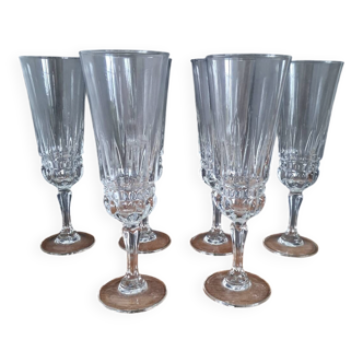 6 flûtes à champagne luminarc empereur années 70