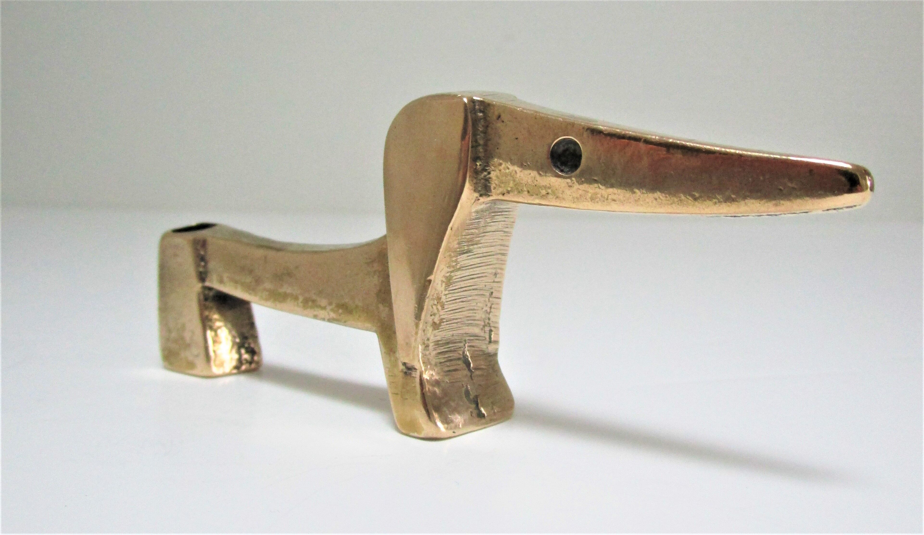 Dachshund bronze pen holder zoomorph design 60s