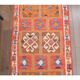 1970s Vintage Turkish Hand-Knotted Wool Cotton Red Runner Rug 96x320