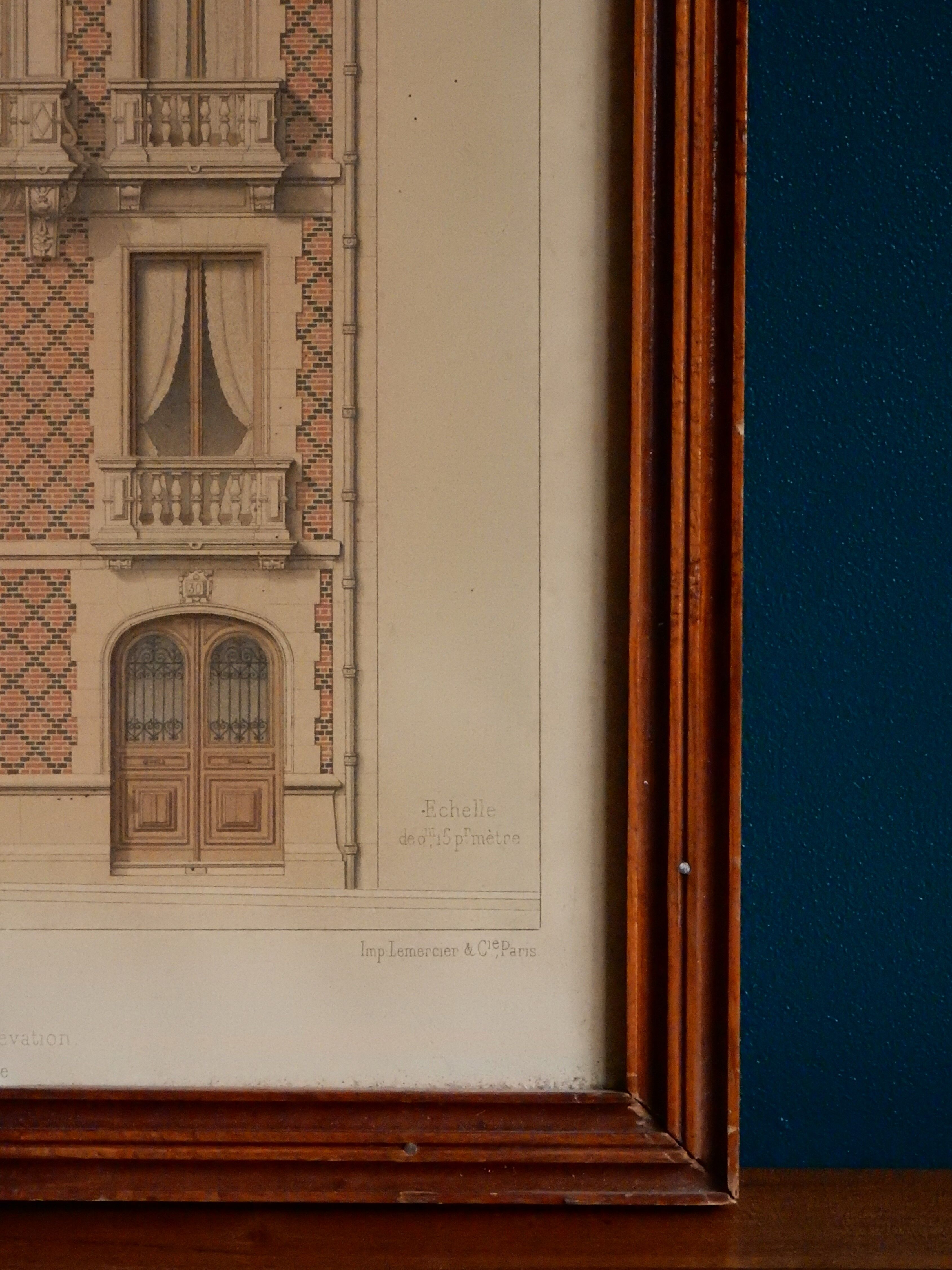 Lithograph board architecture ordinary brick