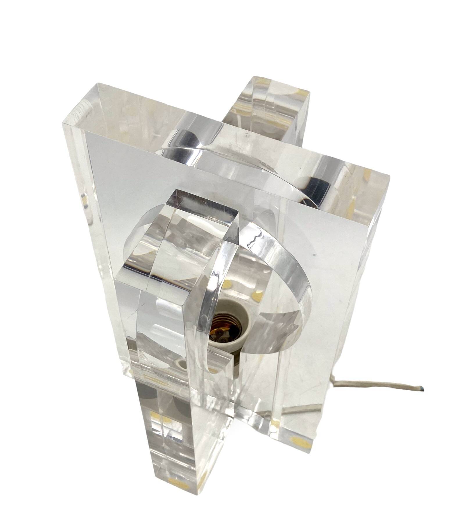 Sandro Petti, sculptural lucite table lamp, Maison Jansen France 1970s