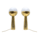 Pair of Modern Italian Brass and Opaline Glass Table Lamps